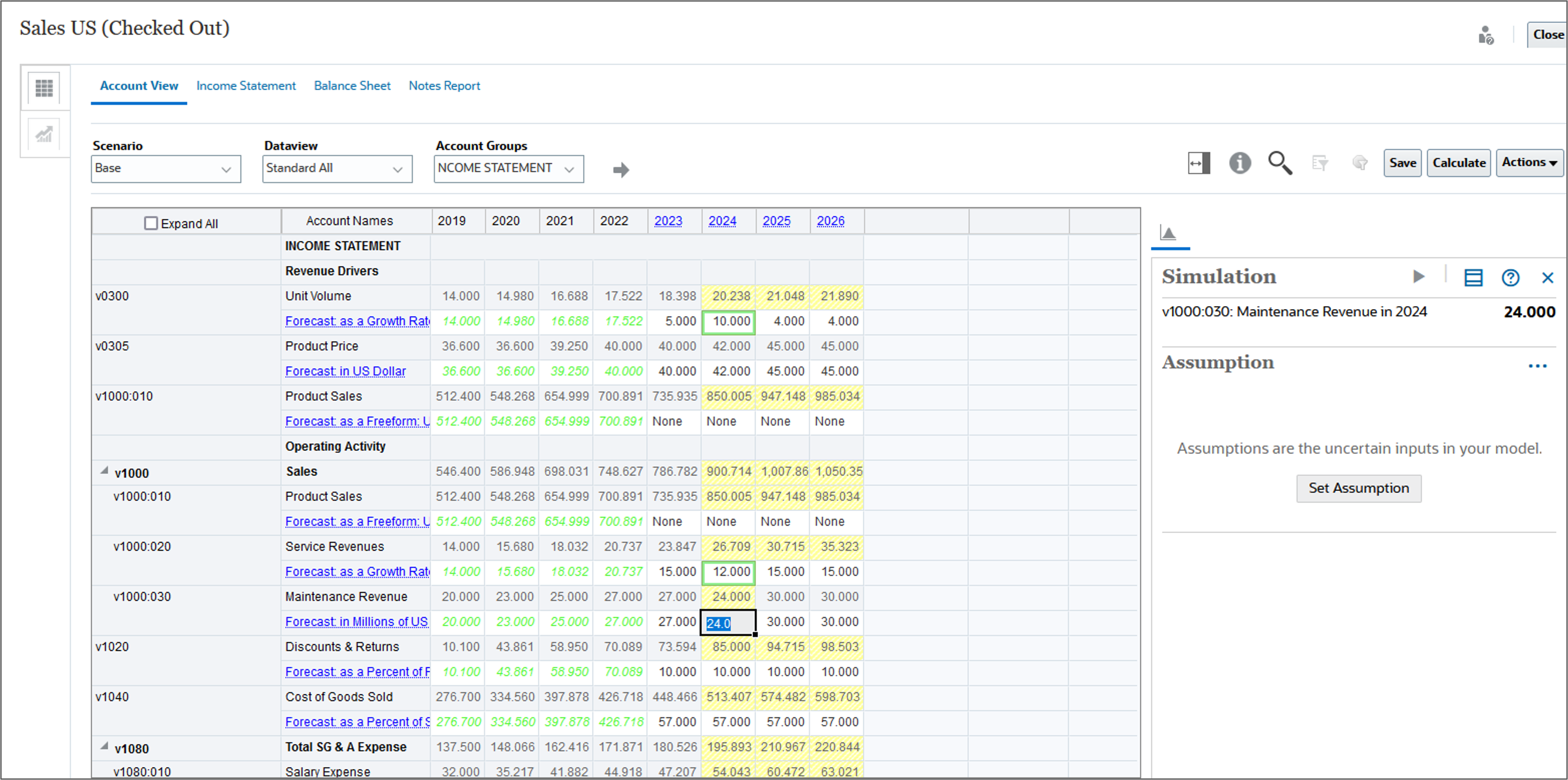 Selecting a data cell